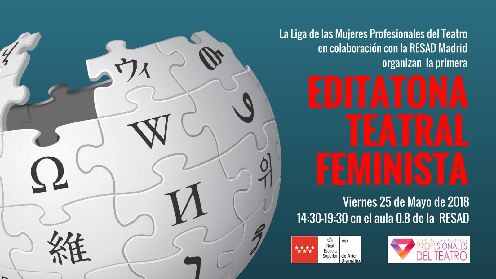 EDITATONA TEATRAL FEMINISTA: Más mujeres en Wikipedia